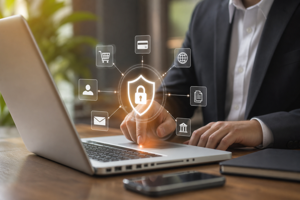 Imagen profesional relacionada con 5 maneras en que la inteligencia artificial puede prevenir fraudes y mejorar la seguridad digital para el blog de demopf.orbyta.digital/