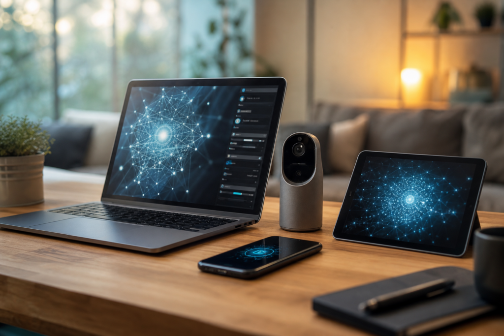 Imagen profesional relacionada con cómo la inteligencia artificial en dispositivos mejora privacidad, velocidad y ahorro